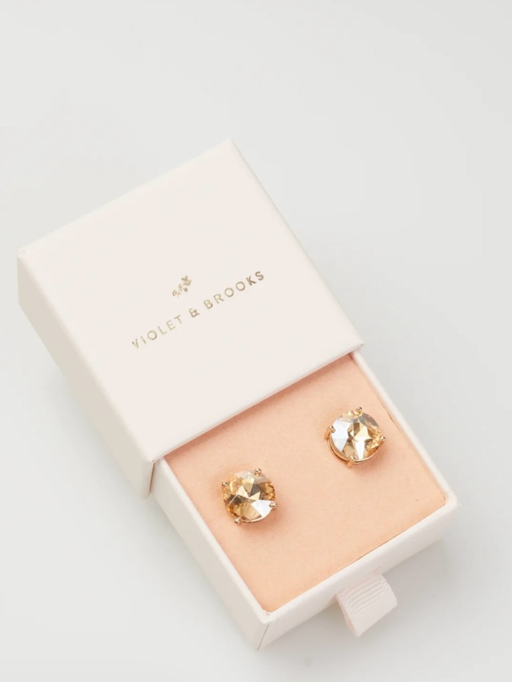 Gold Crystal Stud Earrings